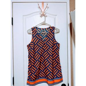 Mudpie Orange & Blue Top